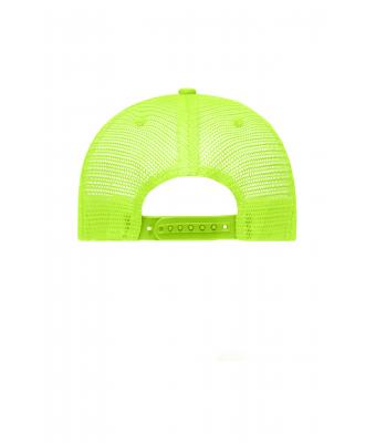 Unisex 5 Panel Retro Mesh Cap Zwart/neon-geel 7782