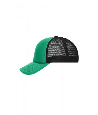 Unisex 5 Panel Retro Mesh Cap Groen/zwart 7782
