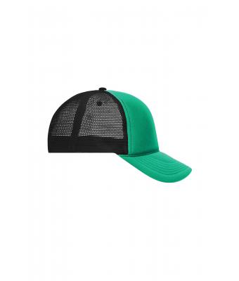 Unisex 5 Panel Retro Mesh Cap Groen/zwart 7782