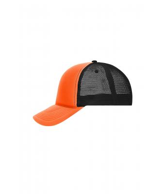 Unisex 5 Panel Retro Mesh Cap Oranje/zwart 7782