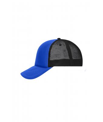 Unisex 5 Panel Retro Mesh Cap Royal/zwart 7782