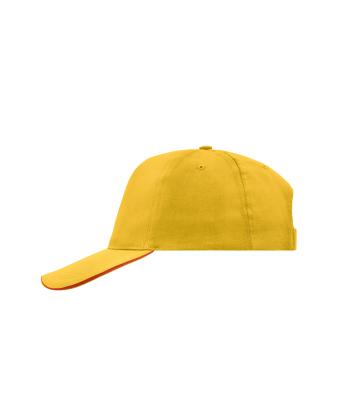Unisex 5 Panel Promo Sandwich Cap Gold-yellow/red 7783