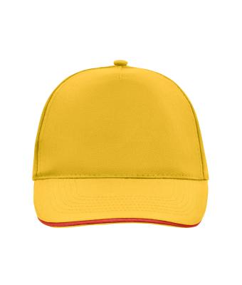 Unisex 5 Panel Promo Sandwich Cap Gold-yellow/red 7783