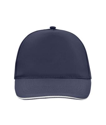 Unisex 5 Panel Promo Sandwich Cap Navy/white 7783
