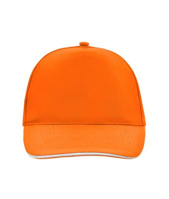 Unisex 5 Panel Promo Sandwich Cap Orange/white 7783