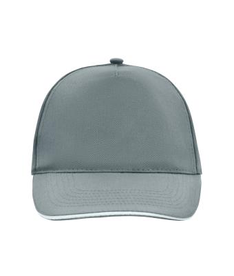 Unisex 5 Panel Promo Sandwich Cap Dark-grey/white 7783