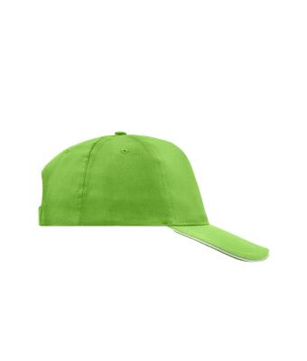 Unisex 5 Panel Promo Sandwich Cap Lime-green/white 7783