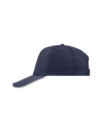 Unisex 5 Panel Promo Sandwich Cap Navy/white 7783