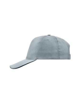 Unisex 5 Panel Promo Sandwich Cap Lichtgrijs/zwart 7783