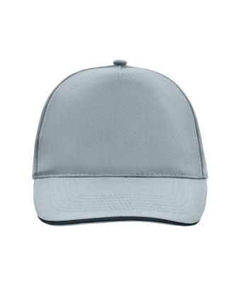 Unisex 5 Panel Promo Sandwich Cap Lichtgrijs/zwart 7783