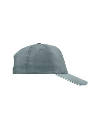 Unisexe Casquette promo 5 panneaux Gris-foncé/blanc 7783