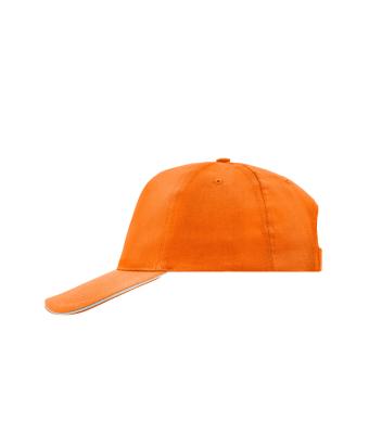 Unisexe Casquette promo 5 panneaux Orange/blanc 7783