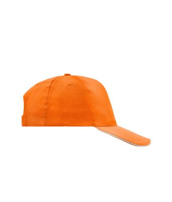 Unisexe Casquette promo 5 panneaux Orange/blanc 7783