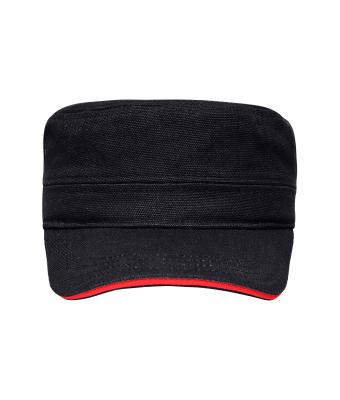 Unisexe Casquette sandwich militaire Noir/rouge 7899