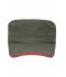 Unisex Military Sandwich Cap Olijf/rood 7899