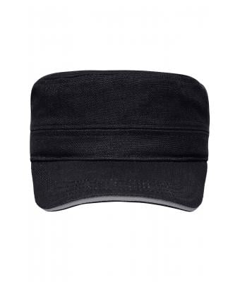 Unisex Military Sandwich Cap Black/dark-grey 7899