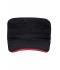 Unisex Military Sandwich Cap Zwart/rood 7899