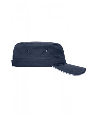 Unisex Military Sandwich Cap Navy/wit 7899