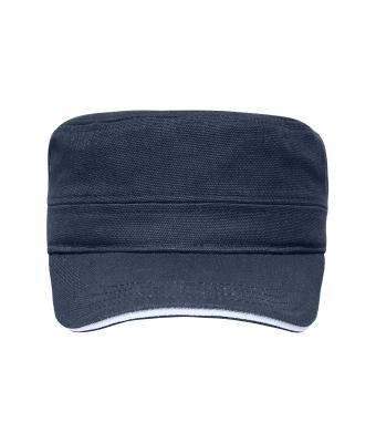 Unisex Military Sandwich Cap Navy/wit 7899