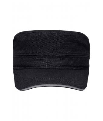Unisex Military Sandwich Cap Zwart/donkergrijs 7899