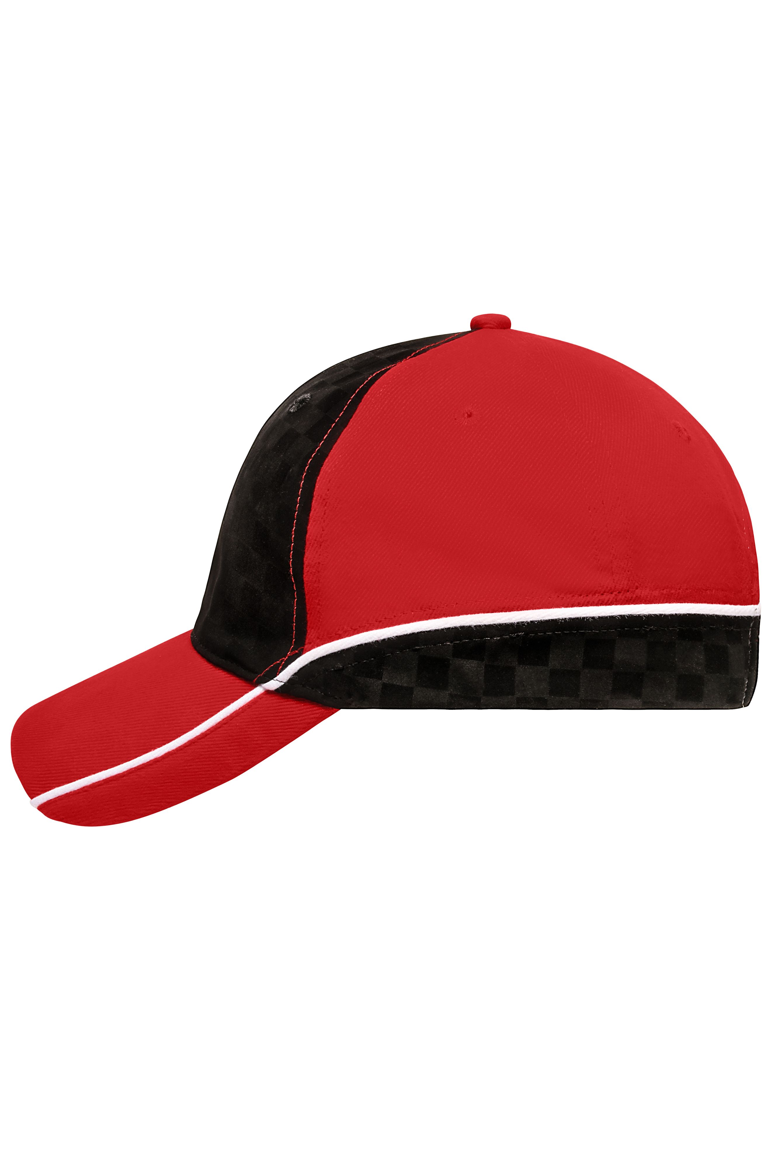 Unisex 5 Panel Racing Cap Embossed Red/black/white-Daiber