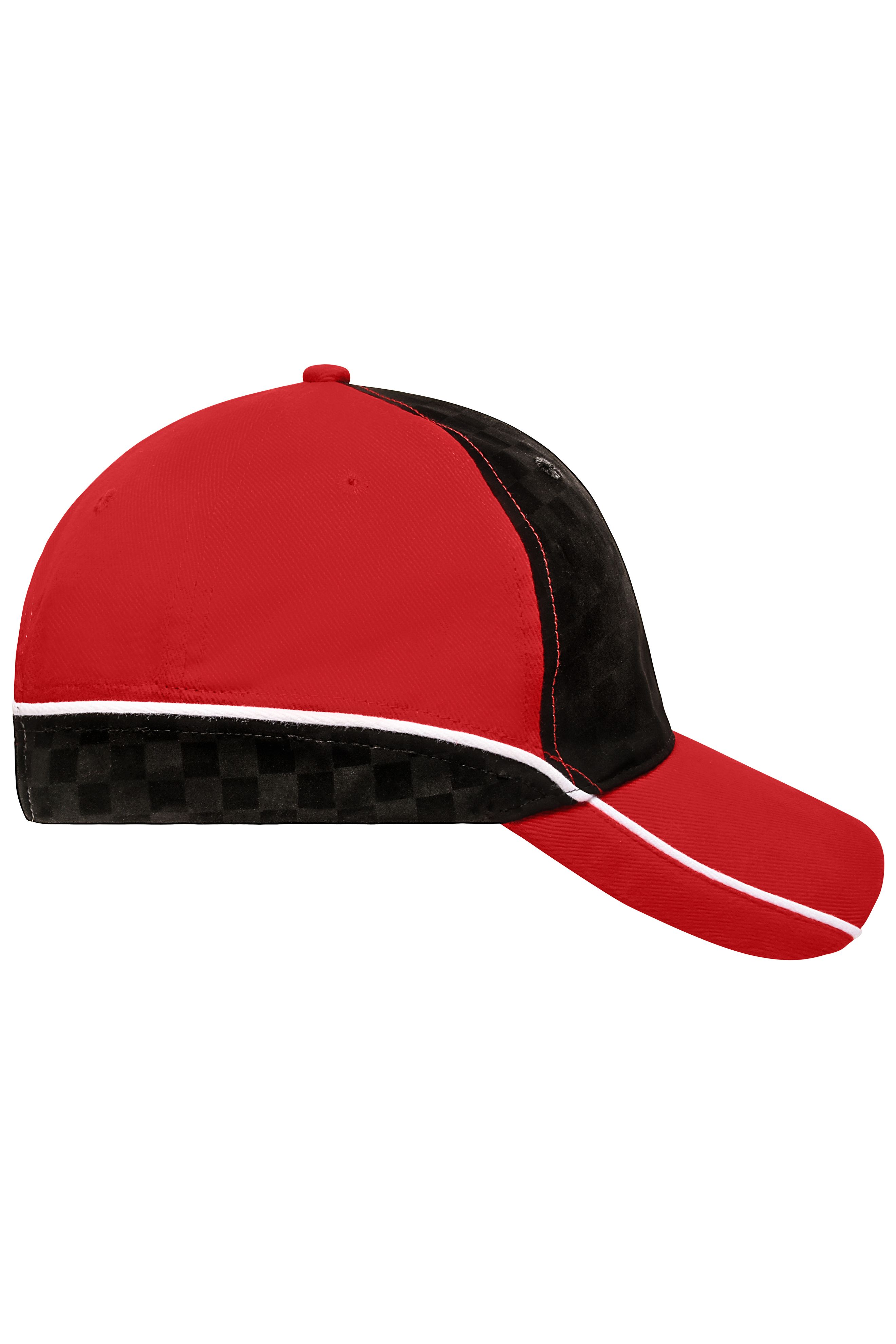 Unisex 5 Panel Racing Cap Embossed Red/black/white-Daiber