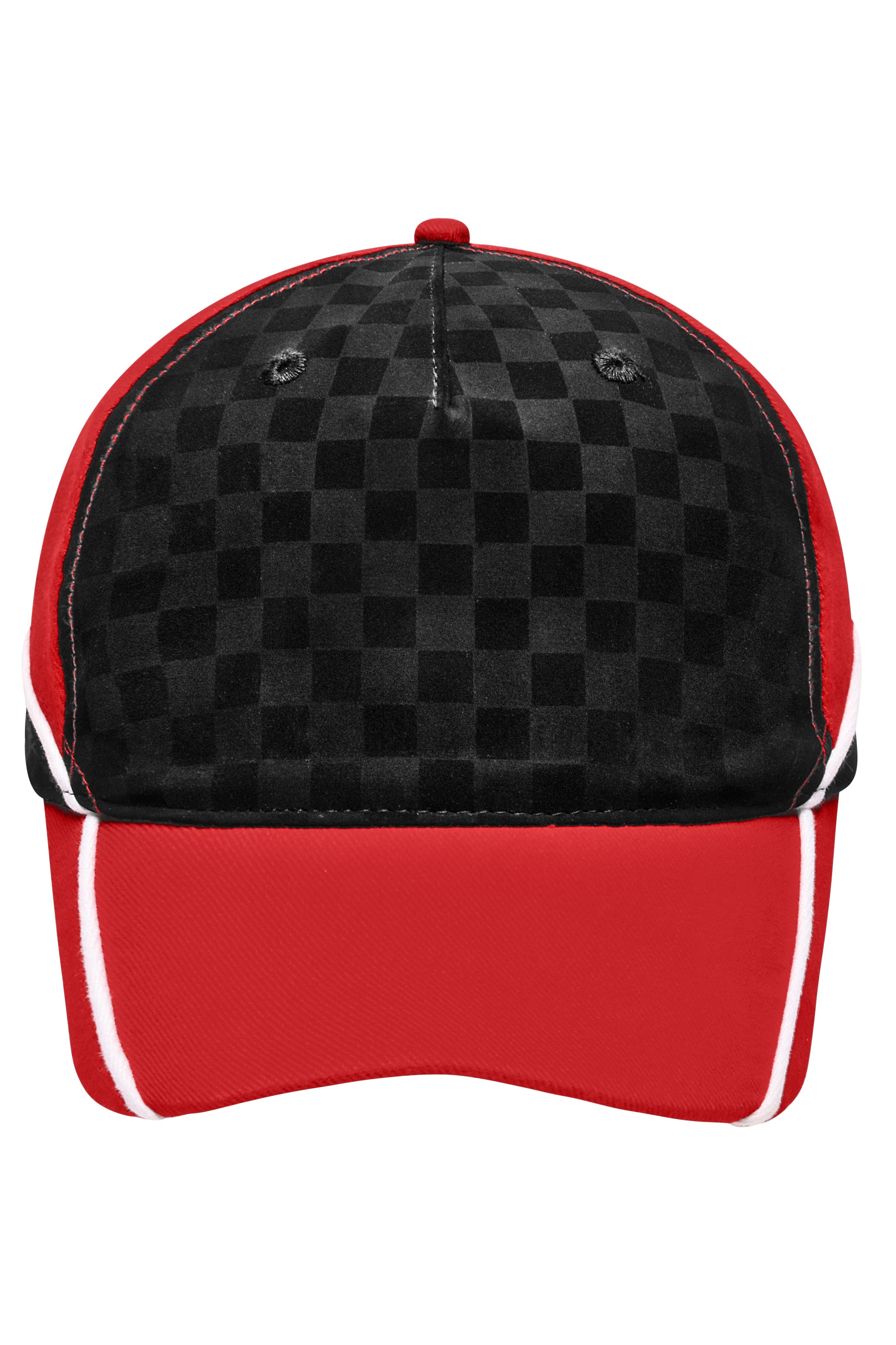 Unisex 5 Panel Racing Cap Embossed Red/black/white-Daiber
