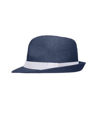 Unisexe Chapeau en papier Marine/blanc 8021