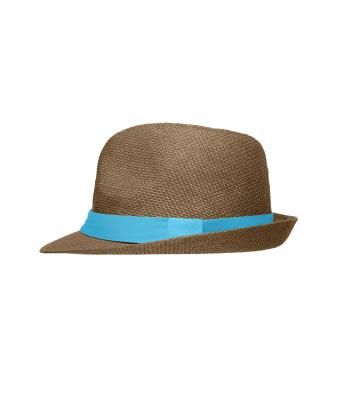 Unisexe Chapeau en papier Marron/turquoise 8021