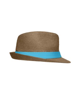 Unisexe Chapeau en papier Marron/turquoise 8021