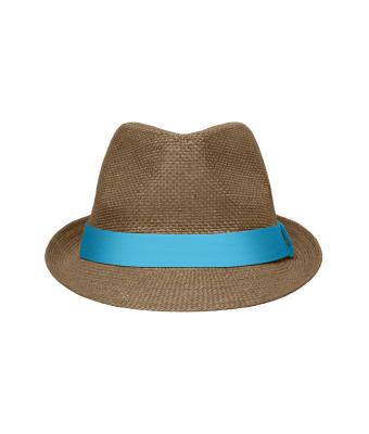 Unisexe Chapeau en papier Marron/turquoise 8021