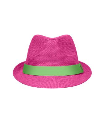 Unisexe Chapeau en papier Fuchsia/vert-citron 8021