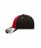 Unisex 6 Panel Craftsmen Cap - STRONG - Rood/zwart/wit 8146