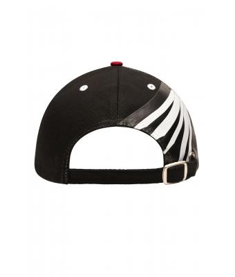 Unisex 6 Panel Craftsmen Cap - STRONG - Rood/zwart/wit 8146