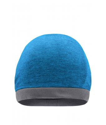 Unisex Heather Summer Beanie Turquoise-melange/donkergrijs 8127