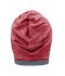 Unisex Heather Summer Beanie Wijnrood-melange/donkergrijs 8127