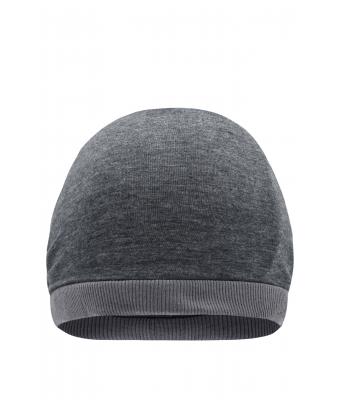 Unisex Heather Summer Beanie Black-melange/dark-grey 8127