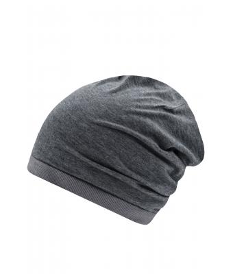 Unisex Heather Summer Beanie Zwart-melange/donkergrijs 8127