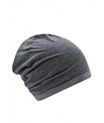 Unisex Heather Summer Beanie Zwart-melange/donkergrijs 8127