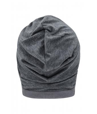 Unisex Heather Summer Beanie Zwart-melange/donkergrijs 8127