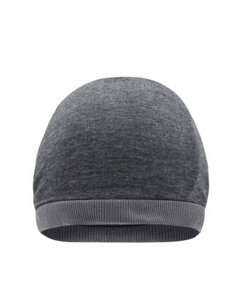 Unisex Heather Summer Beanie Zwart-melange/donkergrijs 8127