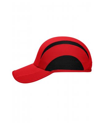 Unisex 3 Panel Sports Cap Tomaat/zwart 8130