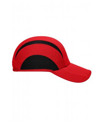 Unisex 3 Panel Sports Cap Tomaat/zwart 8130
