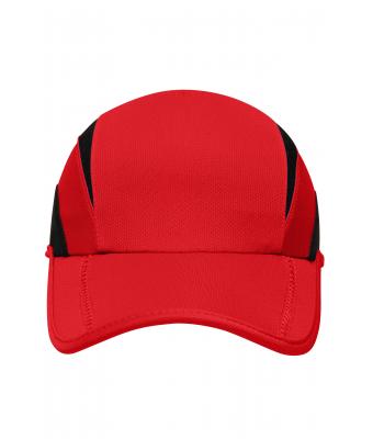 Unisex 3 Panel Sports Cap Tomaat/zwart 8130
