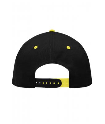 Unisex 6 Panel Pro Cap Zwart/zon-geel 8131