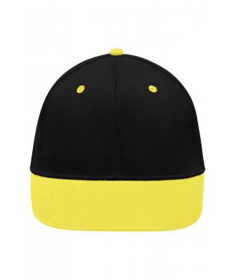 Unisex 6 Panel Pro Cap Zwart/zon-geel 8131