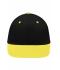 Unisex 6 Panel Pro Cap Zwart/zon-geel 8131