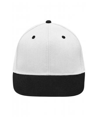 Unisex 6 Panel Pro Cap Wit/zwart 8131