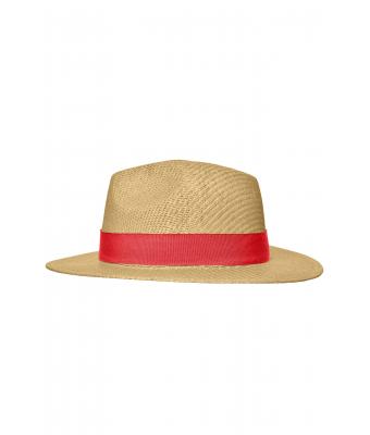 Unisex Traveller Hat Straw/red 8296