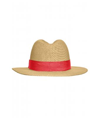 Unisex Traveller Hat Straw/red 8296